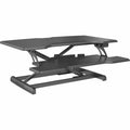 Lorell Electric Desk Riser with Wireless Device Charging, Black, LLR99530