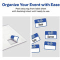 Avery Self-Adhesive Name Tags, White, 1 Pack, AVE08722
