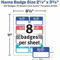 Avery Self-Adhesive Name Tags, White, 1 Pack, AVE08722