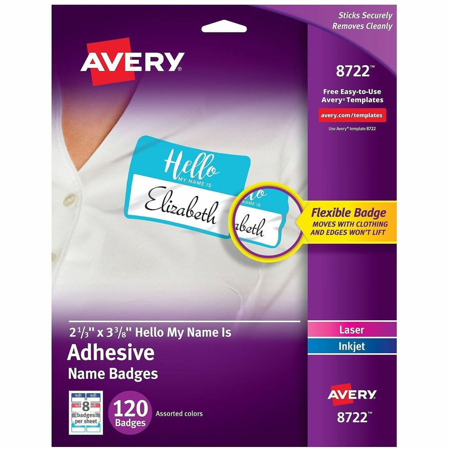 Avery Self-Adhesive Name Tags, White, 1 Pack — view 1