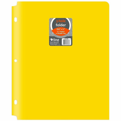C-Line 2-pocket Heavyweight Poly Portfolio Pocket, Yellow, 8 1/2" Width x 11" Length, 25 / Box, CLI33936