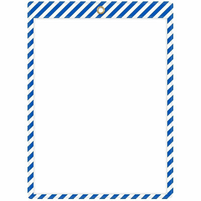 C-Line Safety Striped Shop Ticket Holders, White, 1 Box, CLI44105