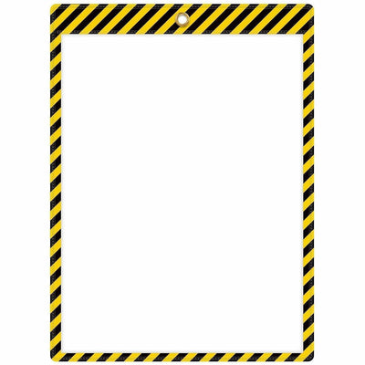 C-Line Safety Striped Shop Ticket Holders, Black, 1 Box, CLI44101