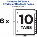 Avery Dividers, 10 Tabs, Ready Index (6 Sets of 11823), White, 1 Pack, AVE11823
