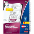 Avery Dividers, 15 Tabs, Ready Index (6 Sets of 11825), White, 1 Pack, AVE11825