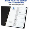 Avery Dividers, 5 Tabs, Ready Index (6 Sets of 11821), White, 1 Pack, AVE11821