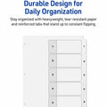 Avery Dividers, 5 Tabs, Ready Index (6 Sets of 11821), White, 1 Pack, AVE11821