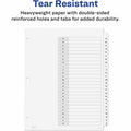 Avery Ready Index A-Z 26 Tab Dividers, Customizable TOC, 1 Set (11828), White, AVE11828