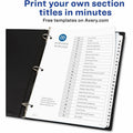 Avery Ready Index A-Z 26 Tab Dividers, Customizable TOC, 1 Set (11828), White, AVE11828