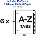 Avery A-Z Dividers, 26 Tabs, Ready Index (6 Sets of 11832), White, 1 Pack, AVE11832