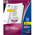 Avery 1-31 Dividers, 31 Tabs, Ready Index (6 Sets of 11827), White, 1 Pack, AVE11827