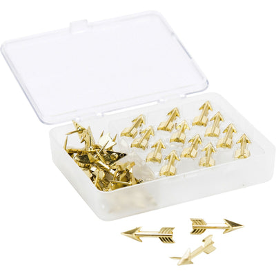 U Metal Arrow Push Pins, Gold, 36 / Pack, UBR3083U06-24
