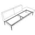 Lorell Contemporary ReceptionCollection Adjustable Metal Base, Gray, LLR86933
