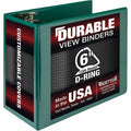 Samsill Nonstick 6" Locking D-Ring View Binder, Green, SAM16424