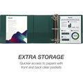 Samsill Nonstick 6" Locking D-Ring View Binder, Green, SAM16424