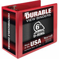Samsill Nonstick 6" Locking D-Ring View Binder, Red, SAM16423