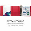 Samsill Nonstick 6" Locking D-Ring View Binder, Red, SAM16423