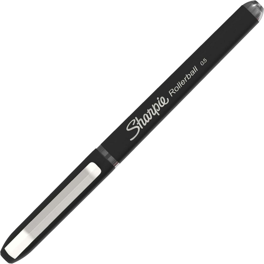 Sharpie Rollerball Pens, 0.30" x 7", Black, Sleek Style, 1 Dozen, SAN2093225