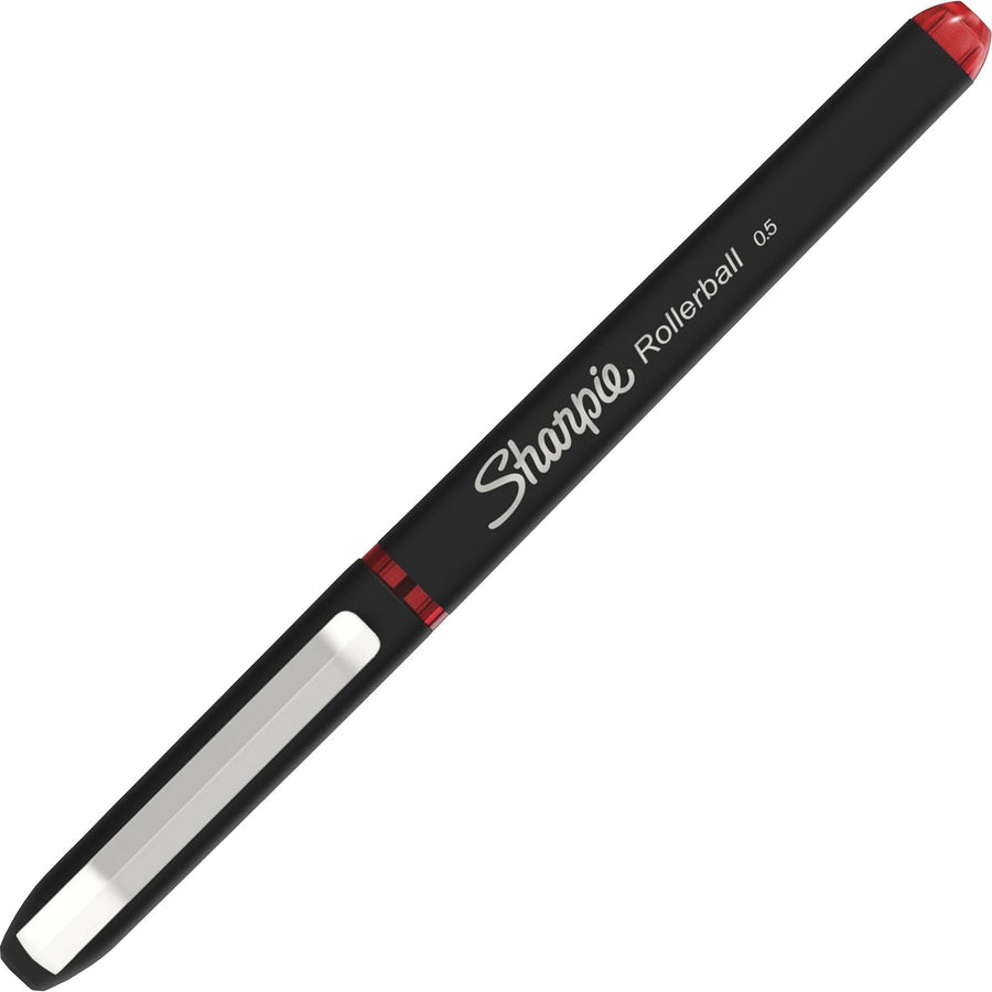 Sharpie Rollerball Pens, 0.30" x 7", Red, Sleek Style, 1 Dozen, SAN2093226