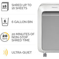 Fellowes Powershred LX210 100% Jam Proof Micro-cut Shredder, White, FEL5015301