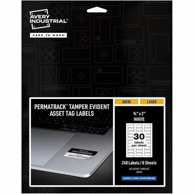 Avery PermaTrack Tamper-Evident Asset Tag Labels, Matte White, 1 Pack, AVE60530