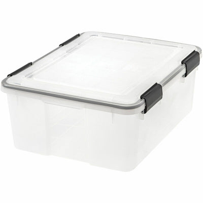 IRIS WeatherTight Heavy-duty Storage Tote, Clear, 6 / Carton, IRS110400