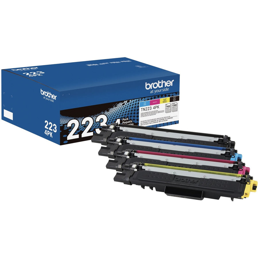 Brother TN223 Original Standard Yield Laser Toner Cartridge - Multi-pack - Black, Cyan, Magenta, Yellow - 1 Box — view 1