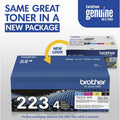Brother TN223 Original Standard Yield Laser Toner Cartridge - Multi-pack - Black, Cyan, Magenta, Yellow - 1 Box, BRTTN2234PK