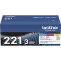 Brother TN221 Original Standard Yield Laser Toner Cartridge - Multi-pack - Cyan, Magenta, Yellow - 1 Box, BRTTN2213PK