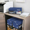 Brother TN221 Original Standard Yield Laser Toner Cartridge - Multi-pack - Cyan, Magenta, Yellow - 1 Box, BRTTN2213PK