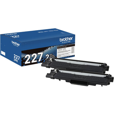 Brother TN227 Original High Yield Laser Toner Cartridge - Twin-pack - Black - 1 Box, BRTTN2272PK
