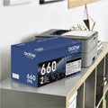 Brother TN-660 Original High Yield Laser Toner Cartridge - Twin-pack - Black - 1 Box, BRTTN6602PK