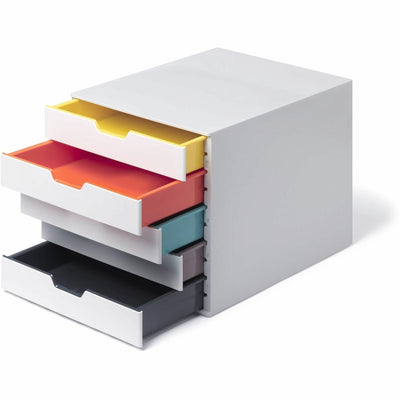 Durable Office VARICOLOR MIX 5 Drawer Desktop Storage Box, White/Multicolor, DBL762527
