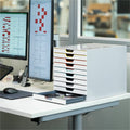Durable Office VARICOLOR MIX 10 Drawer Desktop Storage Box, White/Multicolor, DBL763027