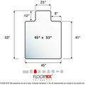 Floortex Advantagemat Black Vinyl Lipped Chair Mat for Carpets - 45" x 53", FLRFC114553LLBV