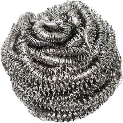 Genuine Joe Stainless Steel Scrubber, Silver, 12 / Box, GJO00059