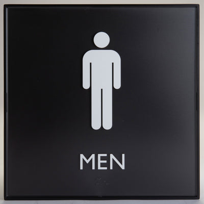 Lorell Men's Restroom Sign, Black, LLR02658