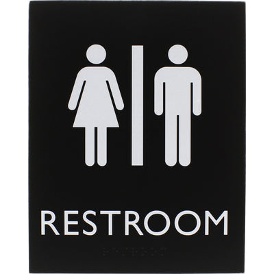 Lorell Unisex Restroom Sign, Black, LLR02663