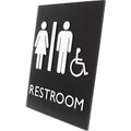 Lorell Unisex Handicap Restroom Sign, Black, LLR02664