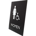 Lorell Women's Handicap Restroom Sign, Black, LLR02666