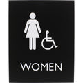 Lorell Women's Handicap Restroom Sign, Black, LLR02666