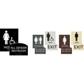 Lorell Arched Unisex Restroom Sign, Black, LLR02672