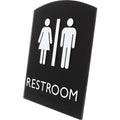Lorell Arched Unisex Restroom Sign, Black, LLR02672