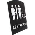 Lorell Arched Unisex Handicap Restroom Sign, Black, LLR02673