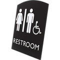 Lorell Arched Unisex Handicap Restroom Sign, Black, LLR02673