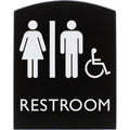 Lorell Arched Unisex Handicap Restroom Sign, Black, LLR02673