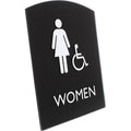 Lorell Arched Women's Handicap Restroom Sign, Black, LLR02675