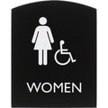 Lorell Arched Women's Handicap Restroom Sign, Black, LLR02675