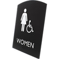 Lorell Arched Women's Handicap Restroom Sign, Black, LLR02675