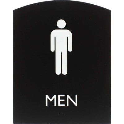 Lorell Arched Men's Restroom Sign, Black, LLR02676